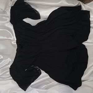 Black, mini, off shoulder, some lacy dress. Torrid size 1